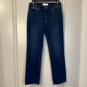 NWOT Risen Jeans: Mid-rise Straight Dark Wash Raw Edge 7 / 28